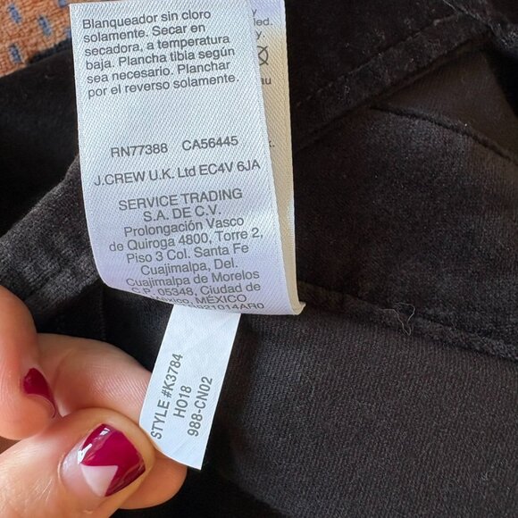 J. Crew Stretch Velvet Overalls - Picture 7 of 7